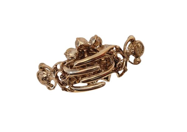 Hårklype Flower Topas brun