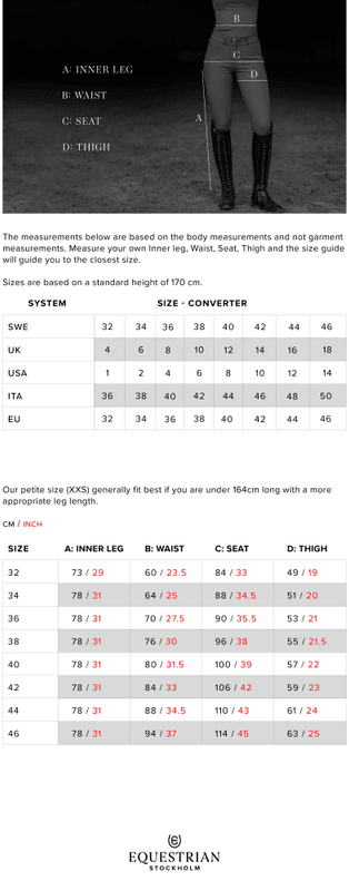 Equestrian Stockholm Riding Tights Dressage Movement Black Raven